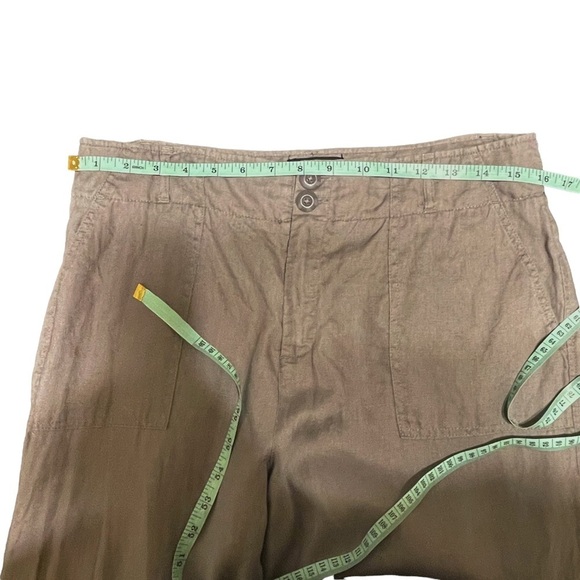 Tahari Light Gray 100% Linen Summer Straight Leg Trouser Pant Women's 10 - Picture 9 of 10